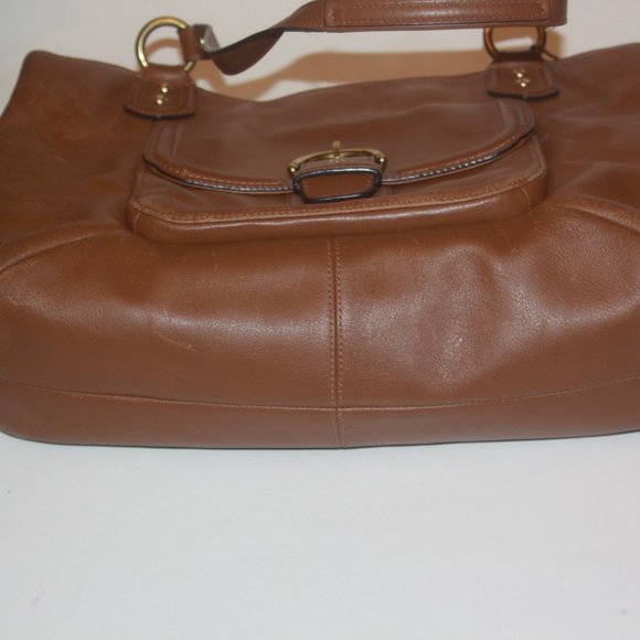 COACH F24961 Campbell Leather Belle Carryall Tote Bag Camel Brown 24961 - Picture 7 of 8